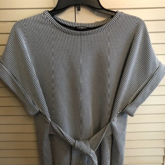 Express Tie Front Soft Striped Top M - Picture 10 of 11
